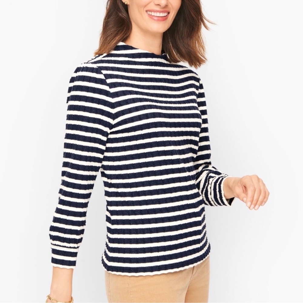 Talbots Jaquard Funnel Neck Sweater - Size Medium